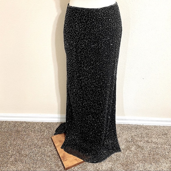 Vintage Andretta Donatello Backless Sequin Beaded Skirt Set Maxi - Picture 9 of 15